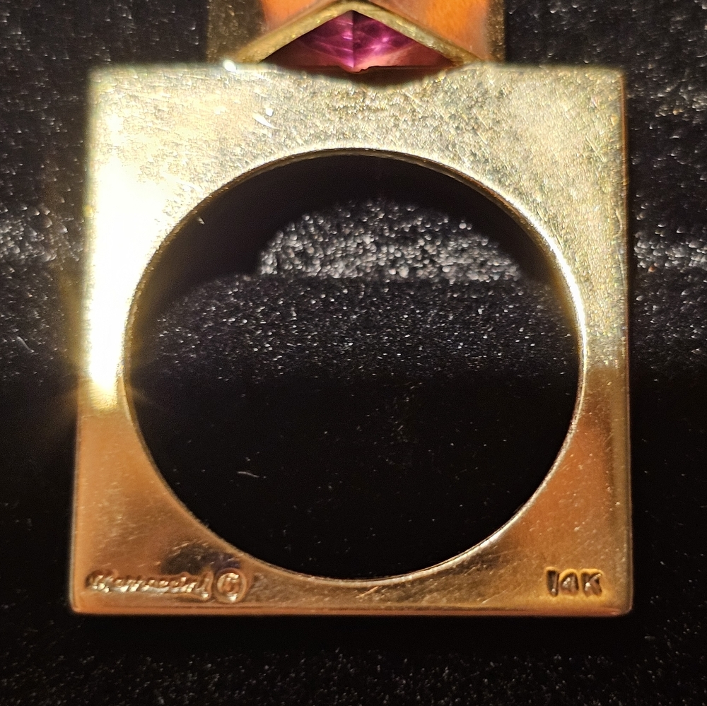 SOLD Marroccini 14K Rhodolite Cocktail Ring - Picture 7 of 8